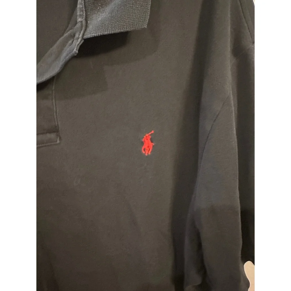 Polo by Ralph Lauren XXL Black Polo Shirt Red Logo Cotton Menswear